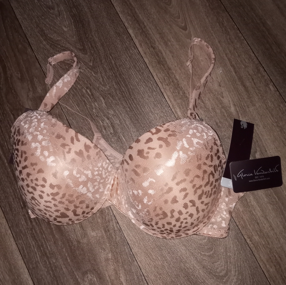 Gloria Vanderbilt nude leopard print bra plus size 40D new with tags